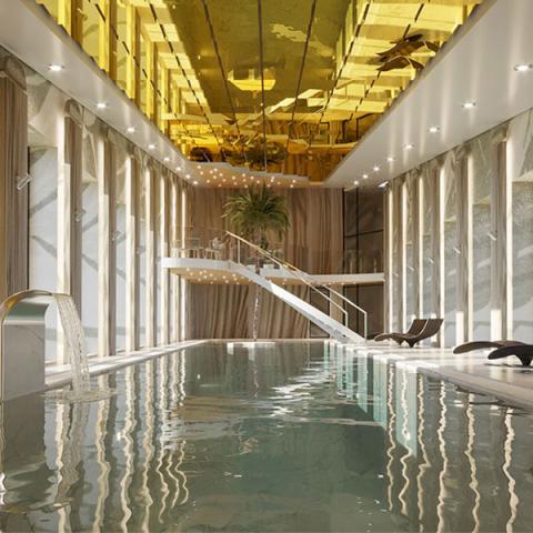 New indoor pool and wellness area in a private home in Kazan